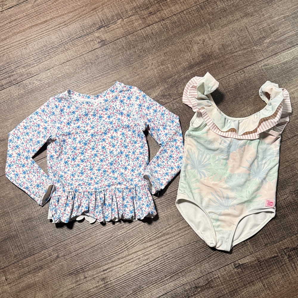 Ruffle Butts Floral and Ruffle Swimsuit Set